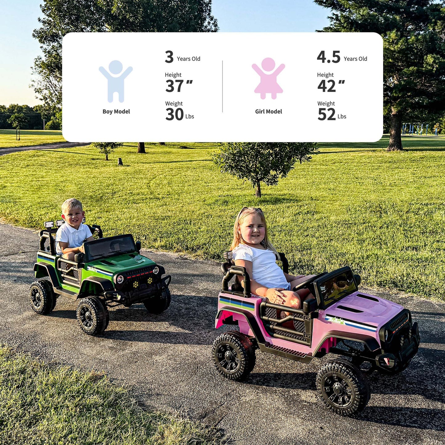Hikiddo 24V Kids Ride on Car, Kids Electric Vehicles Car Ride on Toy Truck for Toddlers 3-5 w/Remote Control, 400W Motor - Light Pink