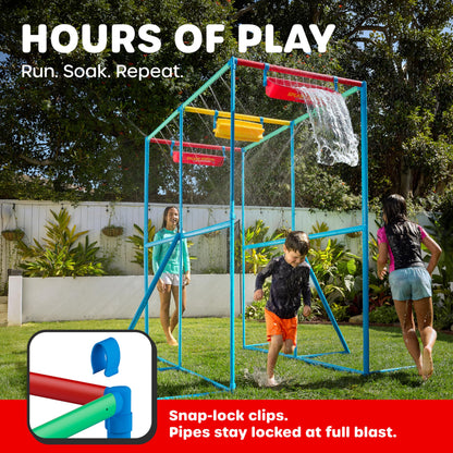 GoSports Splash Station Waterpark XL - Backyard Water Park for Kids, Outdoor Water Play Equipment with Sprinklers & Buckets