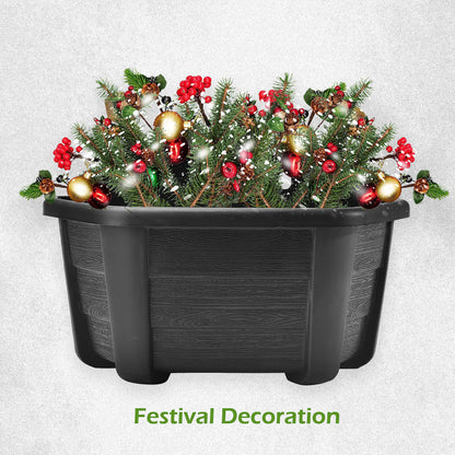ORIMERC 9.8 inch Wood Imitated Wall Planter Pots for Indoor Plants, Wall Hanging Planters Living Wall Planter Indoor Outdoor Vertical Wall Mounted Planter for Your Green Plants, Dark Coffee (4 Pack)