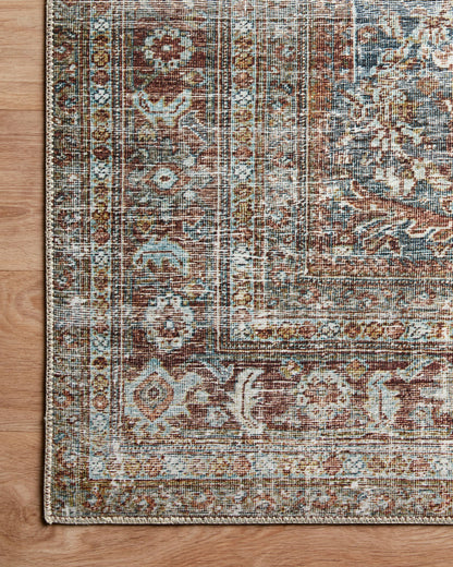 Loloi Chris Loves Julia Jules Collection JUL-05 Lagoon/Brick 7'-6'' x 9'-6'', .13" Pile Height, Area Rug