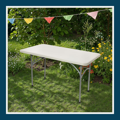 OEF Furnishings OEFBT2448 Utility Series Heavy-Duty Premium Commercial-Grade Indoor/Outdoor Folding Table (24 x 48 in, Rectangular, Speckled Gray Top/Gray Frame)