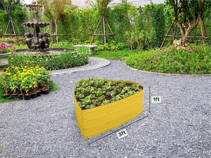 Plant & Plot Galvanized Raised Garden Beds Outdoor // Planter Raised Beds for Gardening, Vegetables, Flowers // Large Metal Garden Box (Yellow) // Tool-Free Assembly
