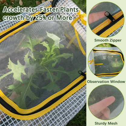 47.2" *14.6" *13.4" Foldable Garden Accelerator Plants Cover Freeze Protection for Raised Bed, Mini Greenhouse Cover with Two Air Hole, Frost Cover for Plant Vegetable Seedling Protector